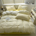 Axyaa Striped Washed Cotton Duvet Cover Set - 3/4pcs Bedding Set