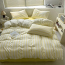 Axyaa Striped Washed Cotton Duvet Cover Set - 3/4pcs Bedding Set