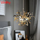 Axyaa Nordic LED Stainless Steel Pendant Chandelier for Bedroom and Living Room