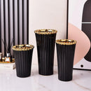 Axyaa Crown Ceramic Vase, Gold Black White, Home Decor, Luxury Floral Ware