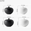 Axyaa Stone Patterned Ceramic Bowl with Lid for Soup, Dessert, Rice & Molecular Cuisine