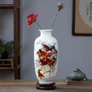Axyaa Ceramic Vase for Home Decor & Office Desk, Jingdezhen Flower Arrangement Ornament