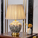Axyaa Retro Flower Ceramic Table Lamp for Home Decor