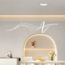Axyaa Curved LED Dining Chandelier - Modern Kitchen Bar Pendant Lights