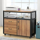 Axyaa Modern File Cabinet with Lockable Drawers and Door for Letter-sized Files