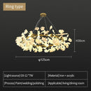 Axyaa Nordic Ginkgo Leaf LED Chandelier for Modern Interior Lighting