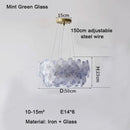 Axyaa Art Deco Glass LED Chandelier - Modern Ceiling Pendant Light for Home Decor