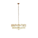 Axyaa Gold Led Ceiling Chandelier: Trendy French Glass Art Lighting for Living Room