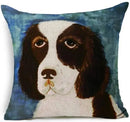 Axyaa French Bulldog Print Linen Throw Pillowcase for Home and Car Decor