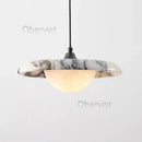 Axyaa Black Stone Pendant Lamp LED Chandelier for Luxury Home Decor
