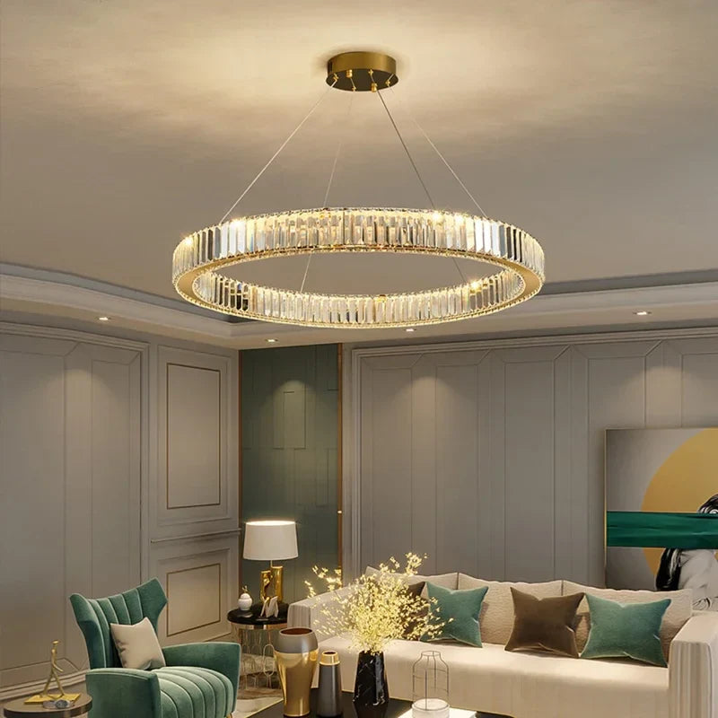 Axyaa Crystal Ceiling Pendant Chandelier for Elegant Room Decor