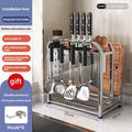 Axyaa Stainless Steel Knife Holder Stand & Utensil Storage Rack