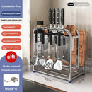 Axyaa Stainless Steel Knife Holder Stand & Utensil Storage Rack