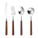 Axyaa Walnut Handle Stainless Steel Tableware Set