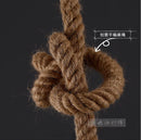 Axyaa Nordic Retro Industrial Hemp Rope Pendant Chandelier for Bedroom and Dining Room