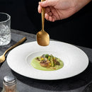 Axyaa Matte Stone Pattern Ceramic Shallow Plate for Sushi, Steak, Salad & Desserts