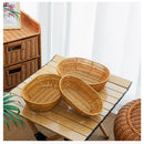 Axyaa Retro Chic Rattan Fruit Plate: Creative Woven Multipurpose House Candy Tray