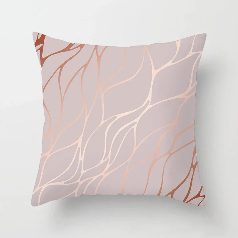 Axyaa Pink Geometric Print Decor Pillow Cover for Modern Luxury Home