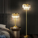 Axyaa Luxury Crystal Floor Lamp Retro Creative Living Room Study Hotel Bedroom Table Light