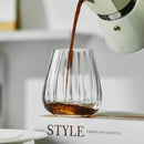 Axyaa Nordic Vertical Ripple Crystal Whiskey Glass Iced Coffee Tumbler 1 Pc