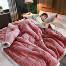 Axyaa Coral Fleece 3-Layer Winter Blanket - Soft, Warm, Washable Quilt
