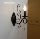 Axyaa Black Iron Crystal Chandelier for Living Room & Bedroom