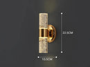Axyaa Modern Golden Wood Glass Wall Sconce with Double G4 Bulbs