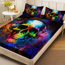 Axyaa Rose Skull Light Grey Fitted Sheet | Soft & Comfortable Solid Color Bedding