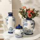 Axyaa Blue White Porcelain Vases Flower Arrangements Home Decor Ornaments