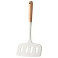 Silicone Wide Spatula with Wooden Handle by Axyaa - Non-Stick Cooking Tool