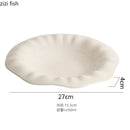Axyaa White Ceramic Relief Plate Set - Restaurant Tableware