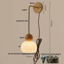 Axyaa LED Wall Sconce Walnut Wood Pull Chain Switch Art Light