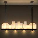 Axyaa Retro Glass Candle Chandelier LED Pendant Lamp for Kitchen, Living Room, Bar.