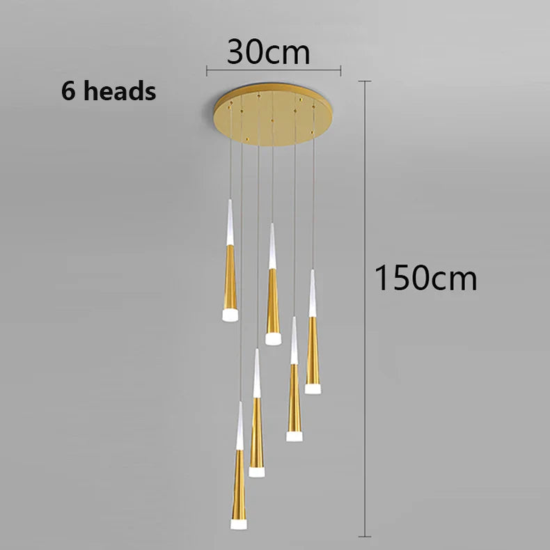 Axyaa Staircase Chandeliers Pendant Light Lamps Modern Home Decor LED Lights