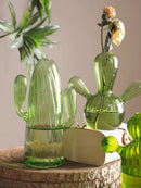 Axyaa Cactus Design Glass Vase: Exquisite Table Centerpiece for Home Decor & Gifts.