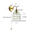 Axyaa Crystal Vintage LED Wall Lights Pull Chain Switch Stair Light Fixtures