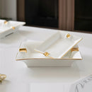 Axyaa Gold-Painted Bone Ashtray: Luxury Ceramic Cigar Holder