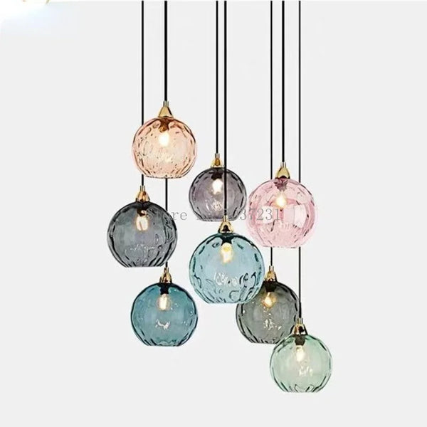 Axyaa Nordic Glass Ball Lustre Pendant Lights - Modern Kitchen Hanging Light
