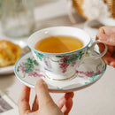 Axyaa Ceramic Flower Vine Coffee Cup Set