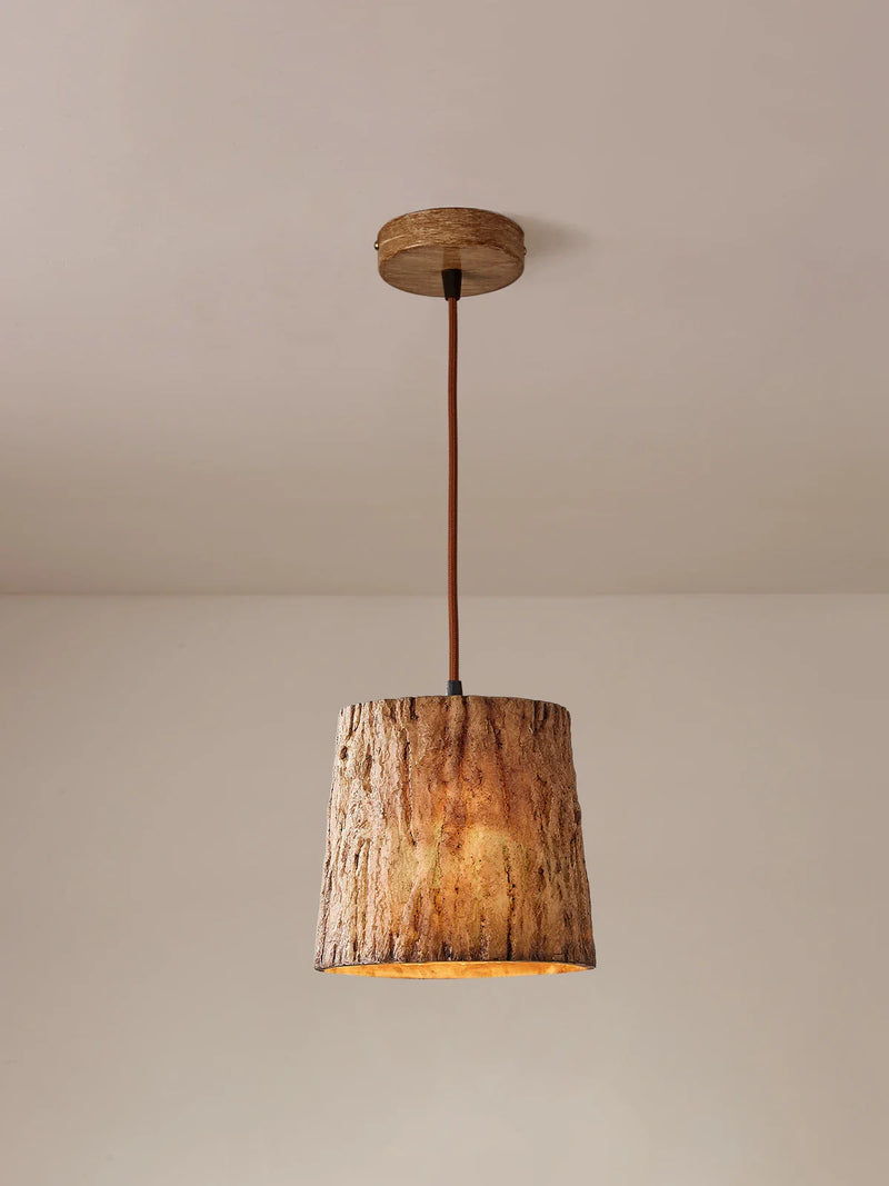 Axya Retro Resin Tree Stump Pendant Light Fixture for Indoor Decor