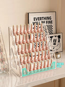 Axyaa Acrylic Nail Polish & Jewelry Organizer Rack in Clear for Manicure Storage
