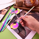 Axyaa Rainbow Stainless Steel Cutlery Set - 16-Piece Dinner Flatware Kit