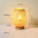 Axyaa Bamboo Woven European Style Small Table Lamp for Bedroom Bedside