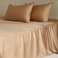 Axyaa Mulberry Silk Luxury Bed Sheet Set - 4/6pcs Bedroom Bedding King Queen Double Single