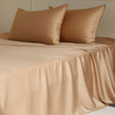 Axyaa Mulberry Silk Luxury Bed Sheet Set - 4/6pcs Bedroom Bedding King Queen Double Single