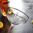 Axyaa Engraved Gold Rim Coupe Martini Glass Cup Cocktail Goblet