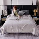 Axyaa Green Flannel Blanket, Soft Fleece Bed Cover, 70*100cm Full Bedspread