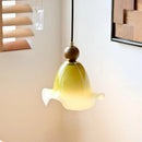 Axyaa Green Glass Art Pendant Lamp for Bedroom Living Room Wall Decor