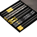 Axyaa Metal Chopsticks Set: Japanese & Chinese Sushi Alloy Non-slip Reusable Sticks