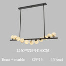 Axyaa Spanish Marble Chandelier Brass Black Finish Dimmable Ceilings Lustre
